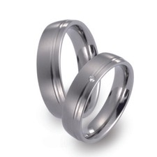 Titanfactory Titan Trauringe 51423 mit Brill. 0.02 ct. Diamant