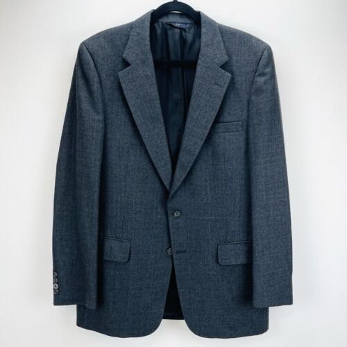 Vintage Burberrys Wool Sport Coat Blazer Mens 40/42R Gray Houndstooth Jacket - Picture 3 of 13
