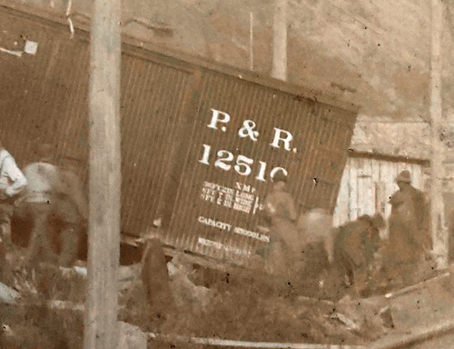 Antique 1900s RPPC ~ RR Railroad Train Derailment or Wreck ~ The Reading P&R Car - Picture 4 of 5