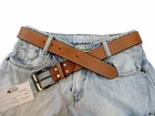 MENS LEATHER BELT 1.5" FULL GRAIN JEANS TROUSER CASUAL WORK FORMAL WEAR