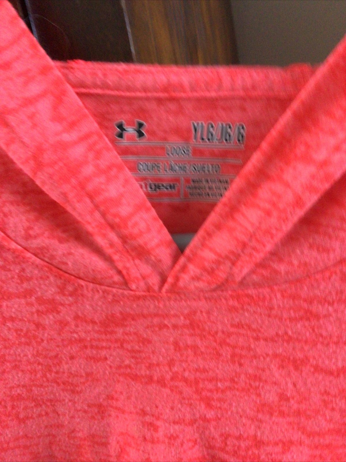 Girls Pink Under Armour Lightweight Hoodie, Youth, Size YLG/JG/G, Lightweight thumbnail 3