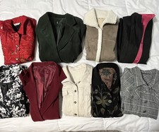 Lot Of 9 Vtg 90s Jackets Coats Designer No Tags. Measures M Corduroy Denim Suede