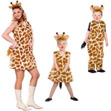 Giraffenkostüm Damen + Kinder Plüsch Kostüm Giraffen-Familie Fasching Karneval