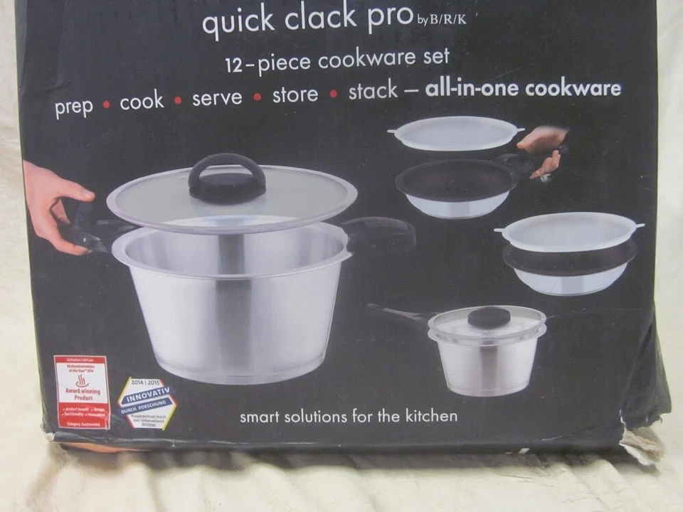 Neu Chef's Design Quick Clack Pro 12-teiliges Kochgeschirr-Set - Bild 3 von 4