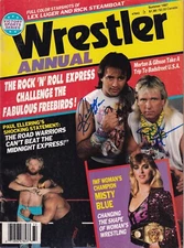 Ricky Morton Robert Gibson Rock & Roll Express Signed Magazine Wrestler 1987 WWE