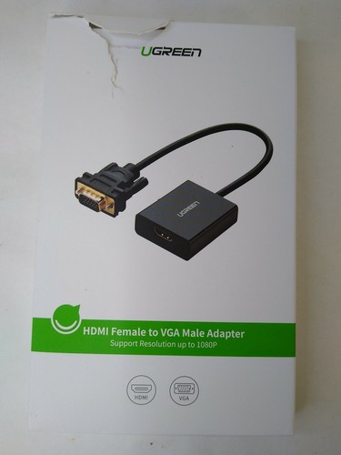 UGREEN 20694 Active HDMI - VGA Adapter 3.5mm Audio Jack Converter Fr TV Stick PC - Picture 1 of 3
