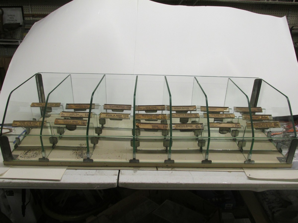 Vintage Morrow Brake Bicycle Glass Counter Top Store Display Rack