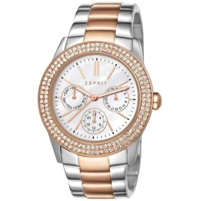Esprit Damenuhr Chronograph Edelstahl Silber Roségold Kristalglas ES103822016 - Bild 1 von 2