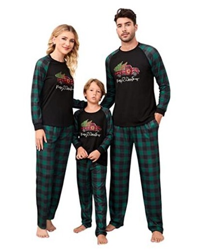 MISSKY Christmas Pajamas for Family, Matching Family Xmas Pjs Set Sleepwear