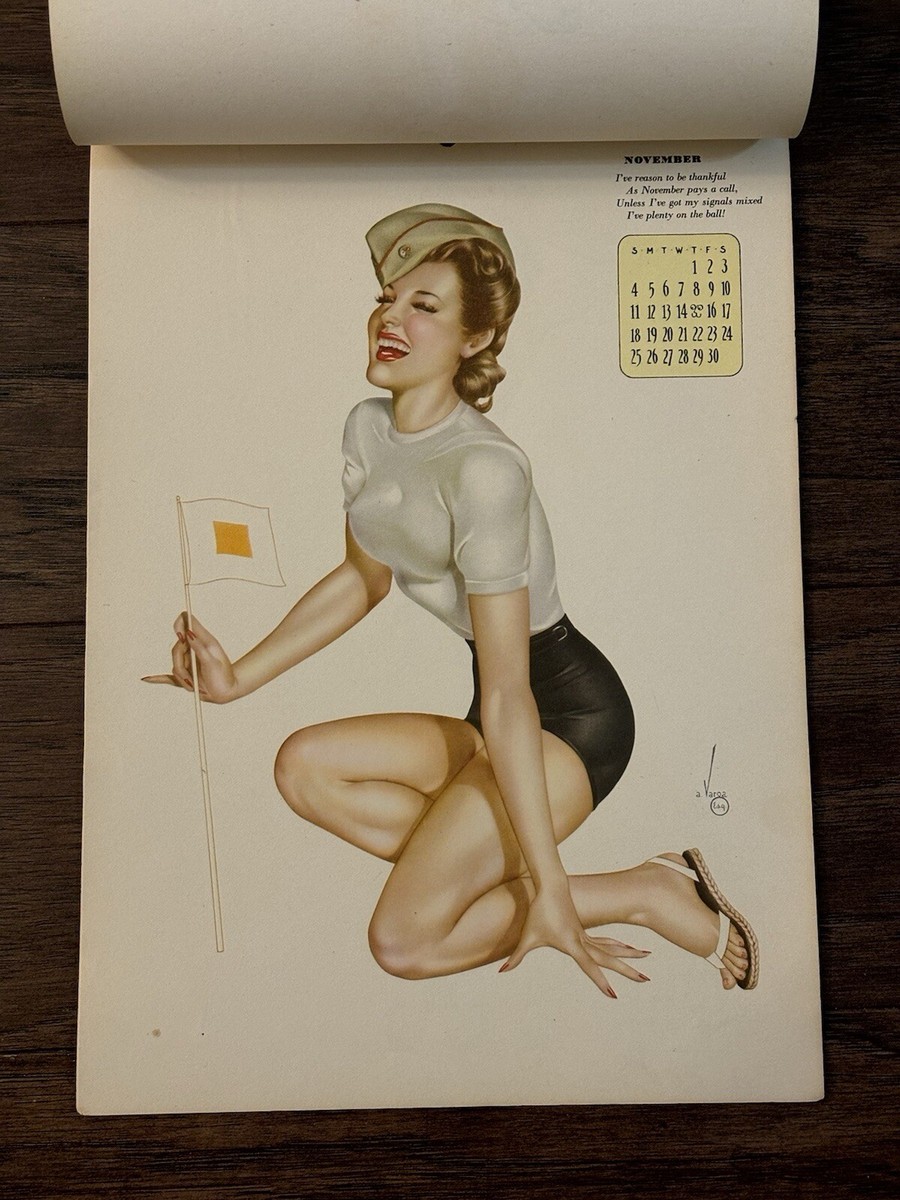 Vintage Original 1945 Esquire Varga Calendar Complete and Intact