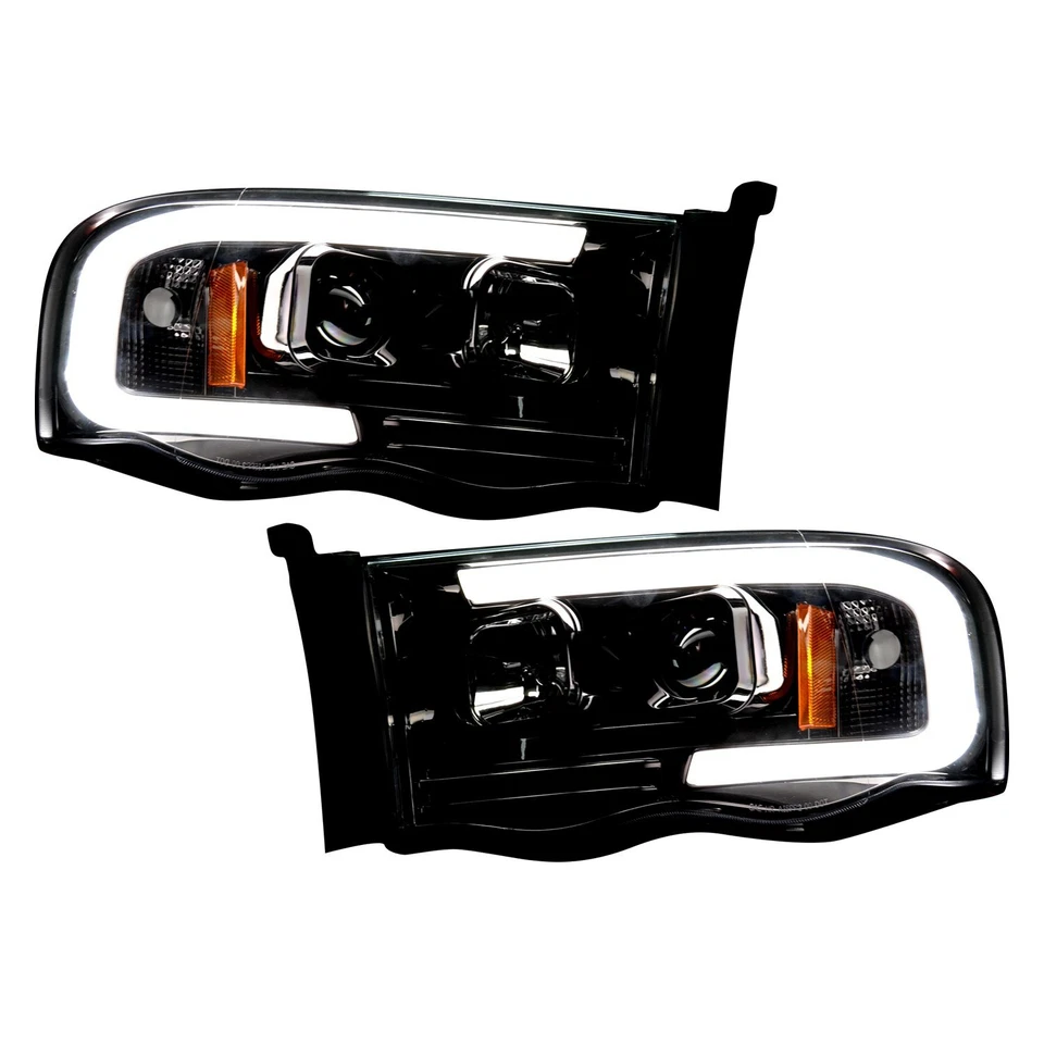 Recon 264191BKC Black/Smoke LED DRL Bar Projector Headlights for 02-05 Dodge RAM Foto 2 de 4