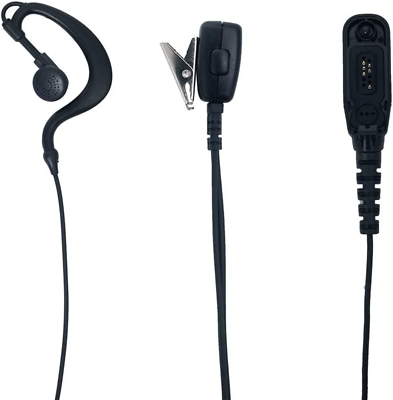 Motorola Radio Earpiece 5-Pack - G-Shape Surveillance Headset With Mic & PTT