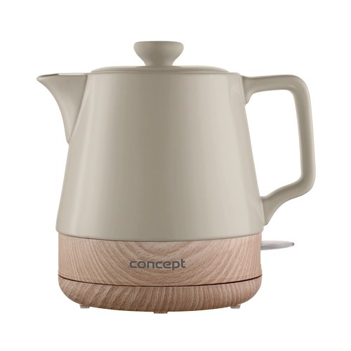 Bollitore Elettrico in Ceramica da 1,0 litri Colore Caffè Struttura Legno 1200W - Foto 2 di 5