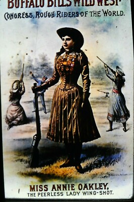 VINTAGE 35MM SLIDE #21 OLD POSTER BUFFALO BILL's WILD WEST SHOW ANNIE ...