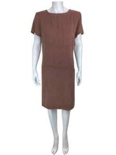 J. Jill Women's Tencel Twill Shift Dresses Mocha Size 12 NWT