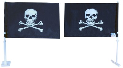 Pirate Skull & Bones 12x18 12''x18'' Double Sided Rough Tex Knit Nylon Car Flag
