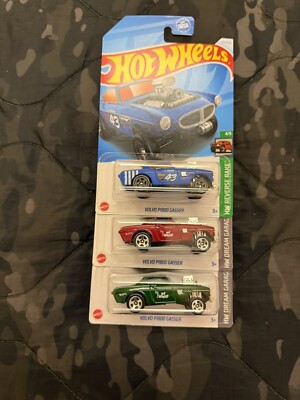 2023/24 Hot Wheels Volvo P1800 Gasser Trio, All 3 Different, 1/64 Scale Cast
