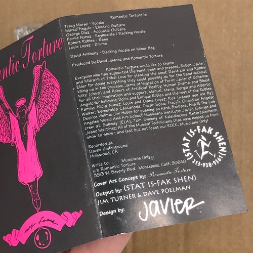 ROMANTIC TORTURE Cassette Tape MY FEARS 90s Rock Goth DEMO PRIVATE PRESS - Picture 5 of 8