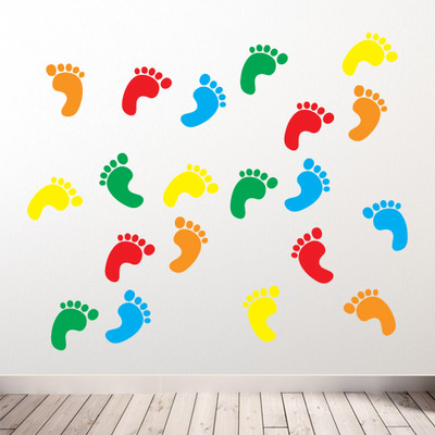 Footprints Childrens Feet Vinyl Wall Sticker Decal School Nursery Decor  A62