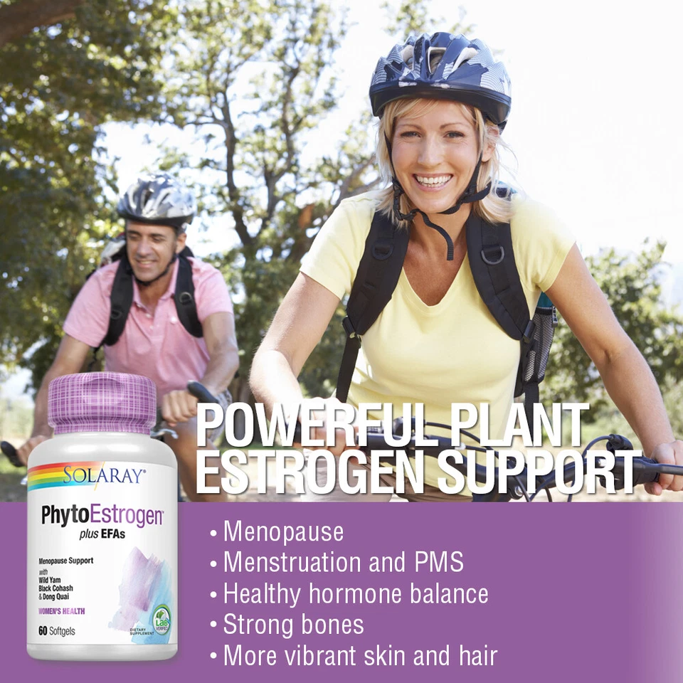 Solaray PhytoEstrogen Plus EFA Apoyo para la menopausia | 60ct, 30 porciones Foto 3 de 4