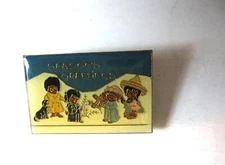 Seasons Greetings Christmas Lapel Pin - Multi-Cultural Children - Metal w/Enamel