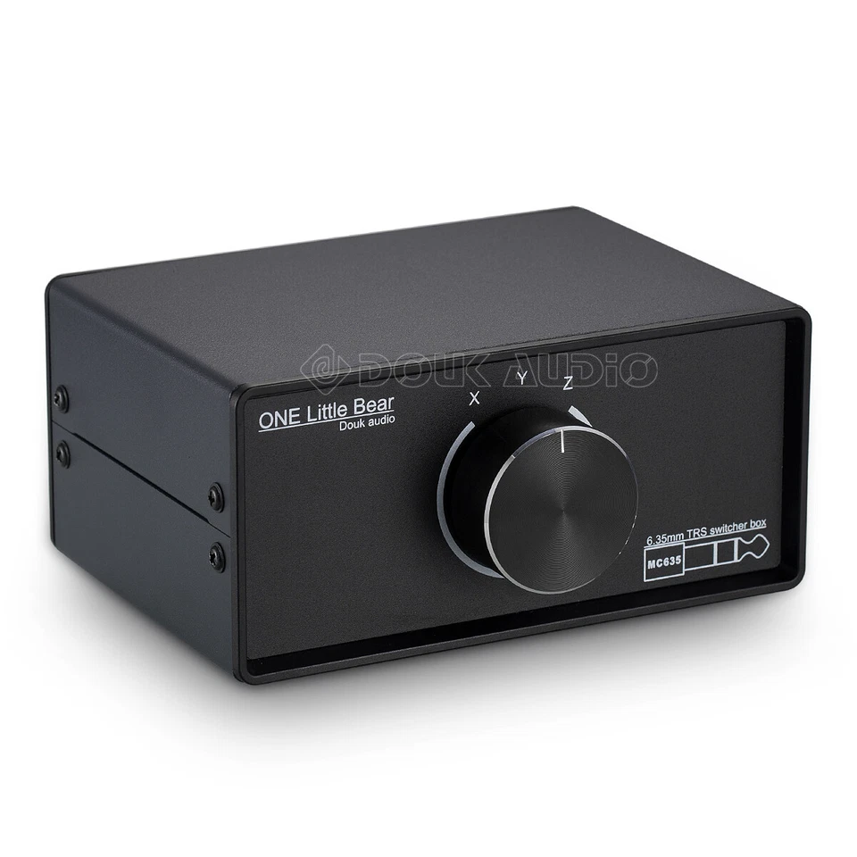 Mini 3-way Mono / Stereo 1/4" 6.35mm TRS Audio Switcher Box Headphone Splitter - Image 2 of 4