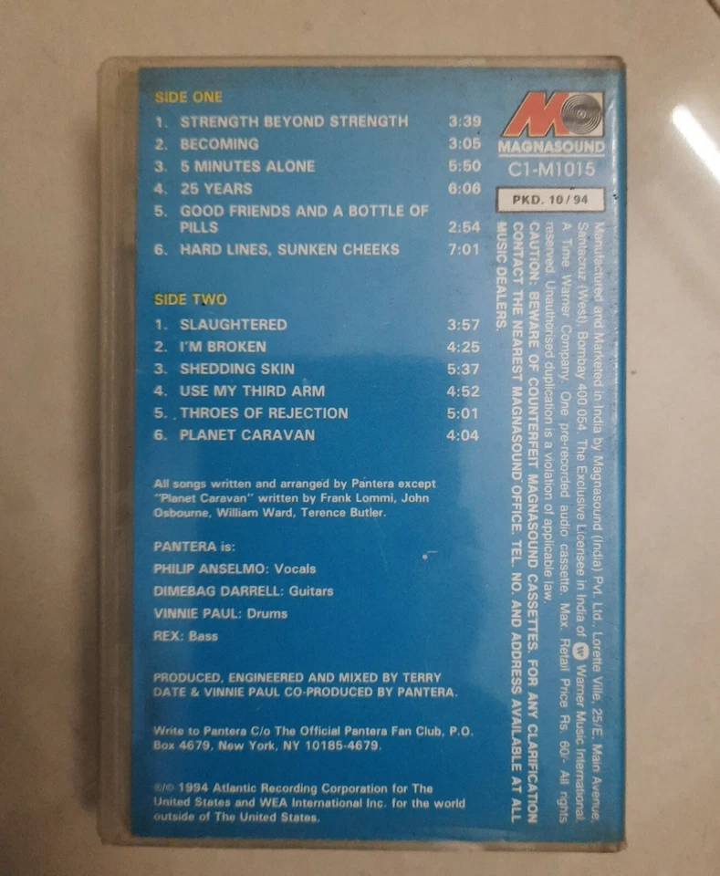 Pantera Far Beyond Driven Clamshell Cassette India Collective Collectible Indian - Image 3 of 3