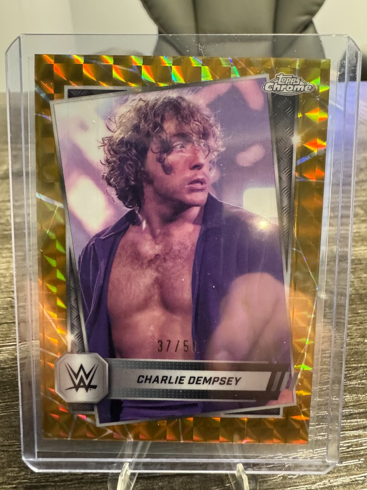 2025 WWE Topps Chrome Charlie Dempsey Gold Geometric Refractor /50