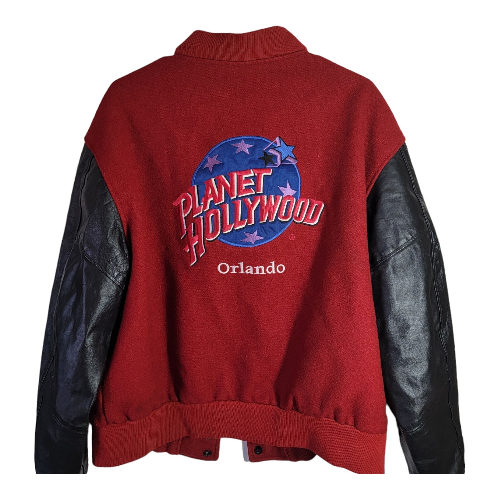 Hollywood Leather Bomber Jacket Red Black Size… Gem