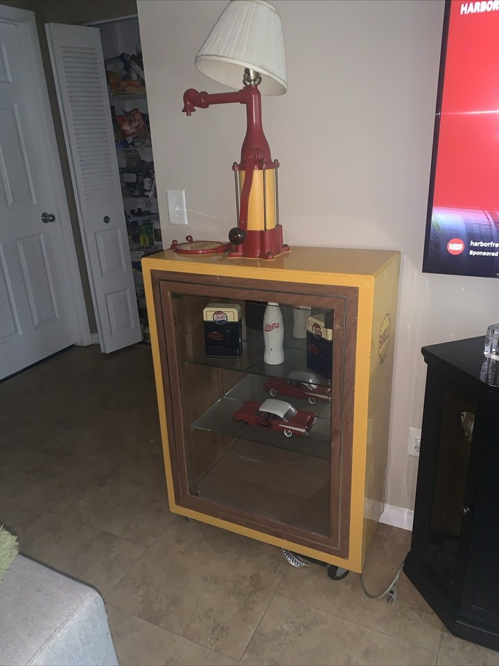 Vintage Oil Tank Lubester Pump Dispenser with Hand Crank Shell