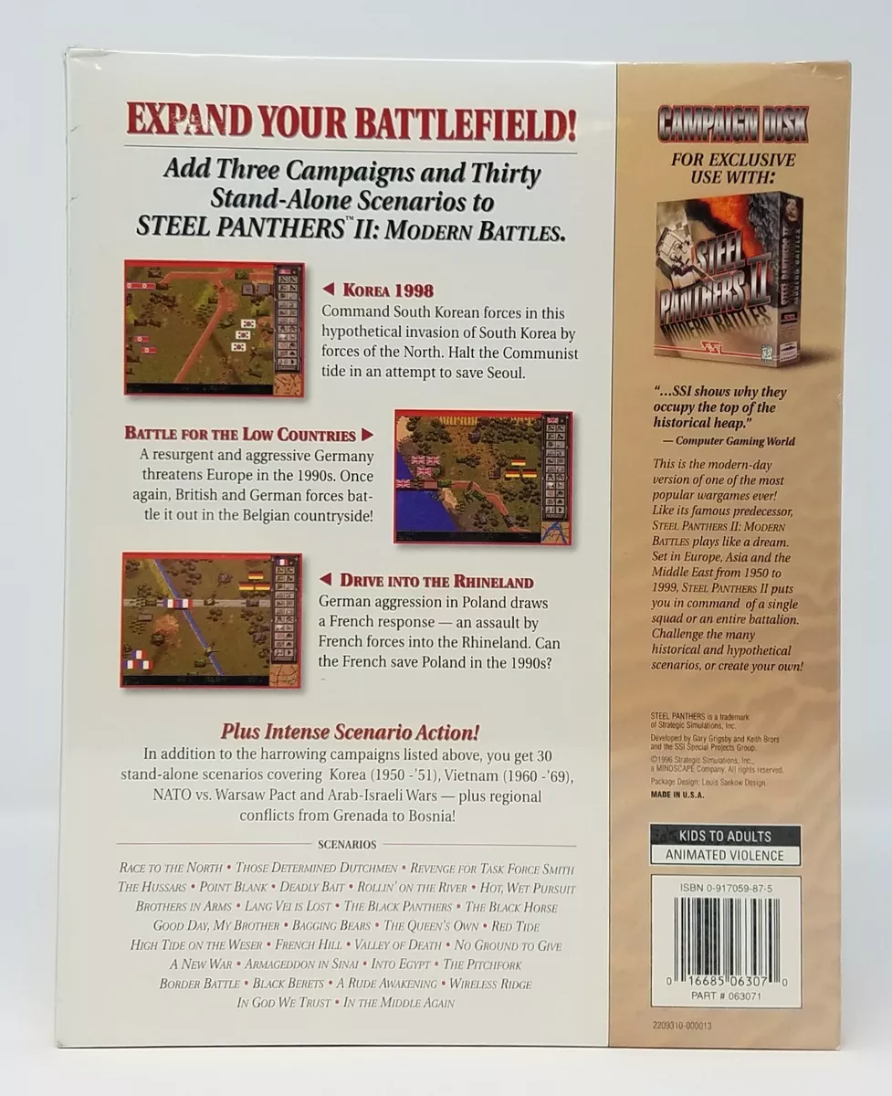 Steel Panthers II: Modern Battles Campaign Disk PC BIG BOX