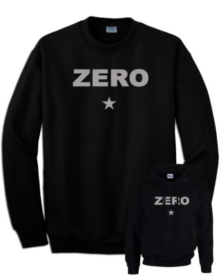 Smashing Pumpkins ZERO Star Sweatshirt schwarz mit weißem oder silbernem Print Kapuze