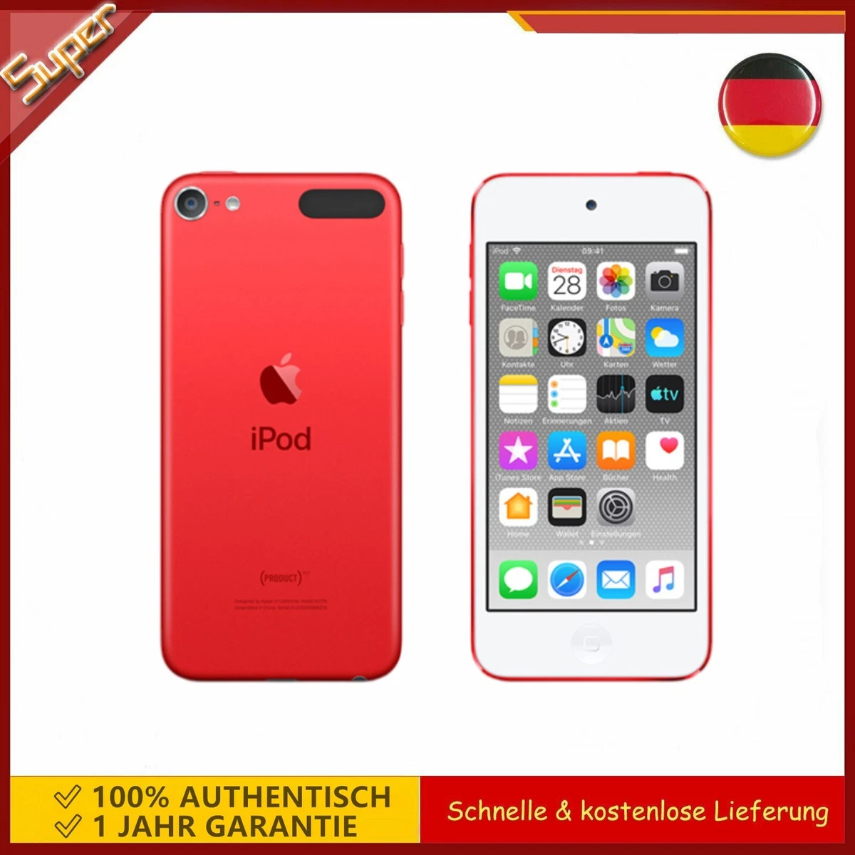 Apple iPod Touch 7. Generation 7G 128GB PRODUCT RED Rot RAR MP4 HÄNDLER GARANT✅