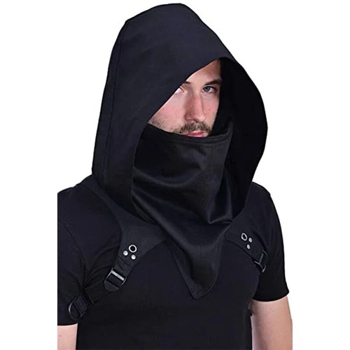 Cyberpunk Schurke Kutte Kapuze Schal Winter Unisex Halswärmer Kostüm Kapuzenmütze - Bild 12 von 26