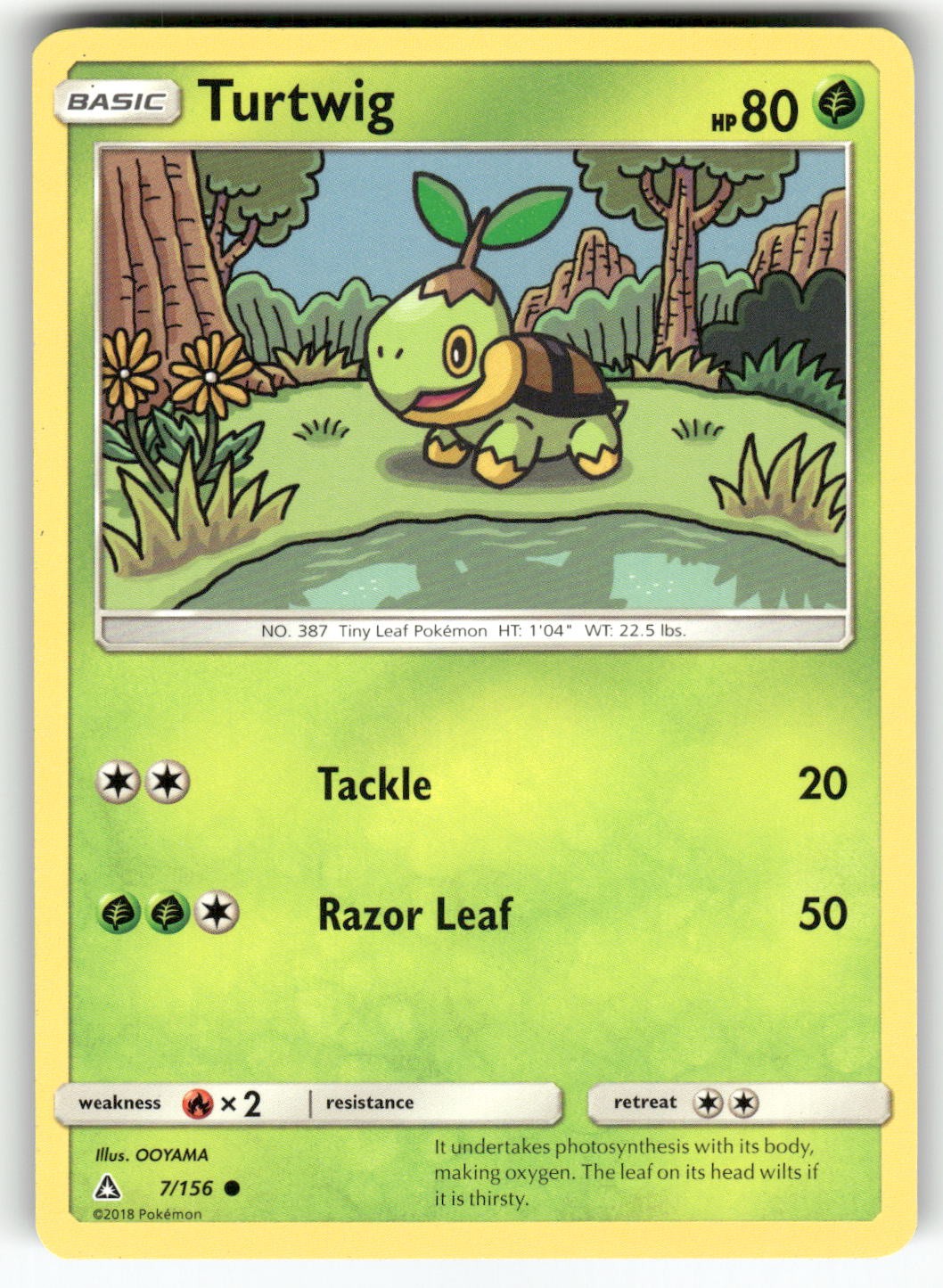 Turtwig (7) SM - Ultra Prism Common Pokemon Lightly played