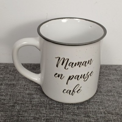 NEW In Box Attitudes Import  Maman en pause café  Ceramic Mug 14 oz 400 ml