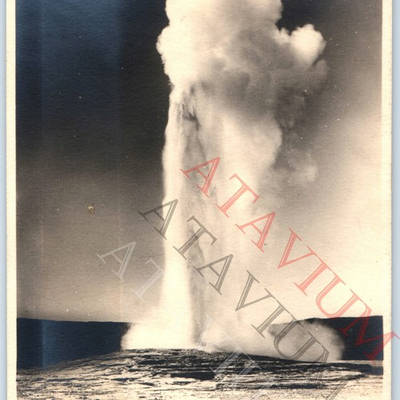 #ad #ad c1920s RARE Haynes Yellowstone Old Faithful Geyser Real Photo Snapshot 4.5quot; C52 $9.62