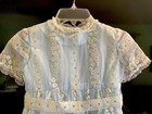 Vintage Girls Cottagecore Sheer Blue Daisy Chiffon Overlay Two Piece Dress 6 8 — photo 2