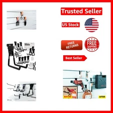 20 Pack Slatwall Hooks & Hangers - Strong Alloy Steel for Garage Organization