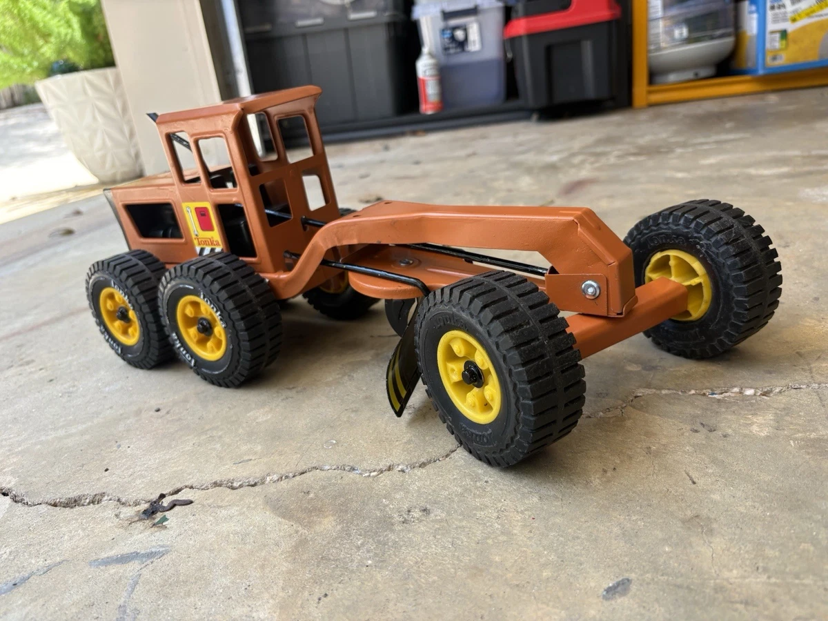 Tonka Orange Road Grader Vintage Manufacture Diecast Construction