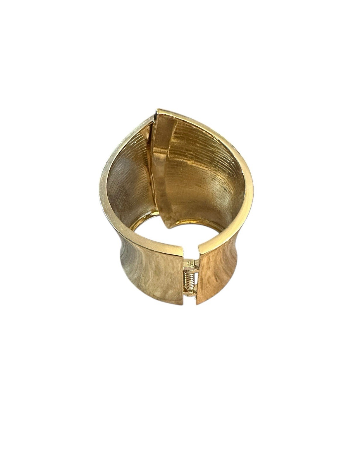 Hinged Cuff Asymmetrical Bangle Bracelet - Gold T… - image 3