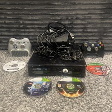 Xbox 360 Slim 250GB Console Bundle 3 Games 2 Controller & Power Cable Tested