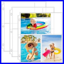 30 Pack 4x6 Photo Sleeves for 3 Ring Binder 180 Pictures,3 Pocket Heavy-Dut...