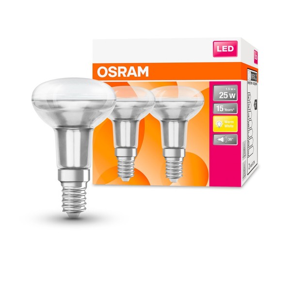 2 X Osram Led Lampen Reflektor R50 1,5W = 25W E14 Matt 110Lm Warmweiß 2700K 36°-image
