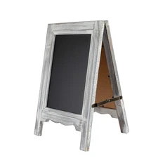 15 inch Mini Tabletop Wooden A-Frame Double-Sided Slate Chalkboard Sign Easel...