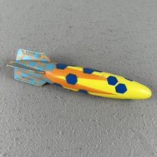 Original Vintage SwimWays Toypedo Gliding Torpedo Pool Toy 11.5" Yellow Orange