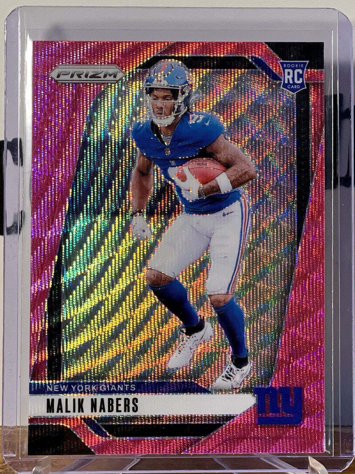 Malik Nabers 2024 Prizm Rookie Pink Wave Prizm RC #370 Falcons