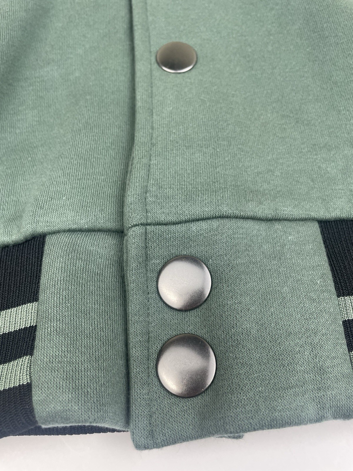 True Religion Collared Patch Fleece Varsity Jacket Sage Green Size S New thumbnail 5