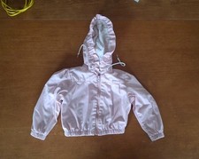 Oshkosh B'gosh 2 Vintage Toddler Jacket, Ruffled Pink Floral Lined Zip 90s