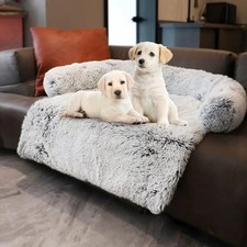 Calming Dogs/Cats Bed Mats, Dog Pad Washable Removable Couch Cover, Plush Long F